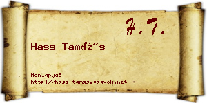 Hass Tamás névjegykártya